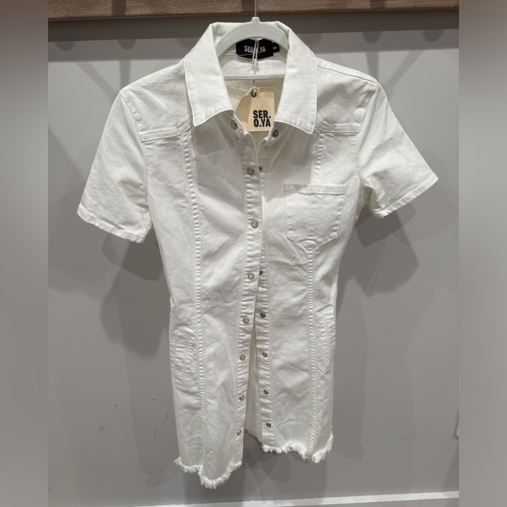 SER.O.YA White Denim Mini Dress
